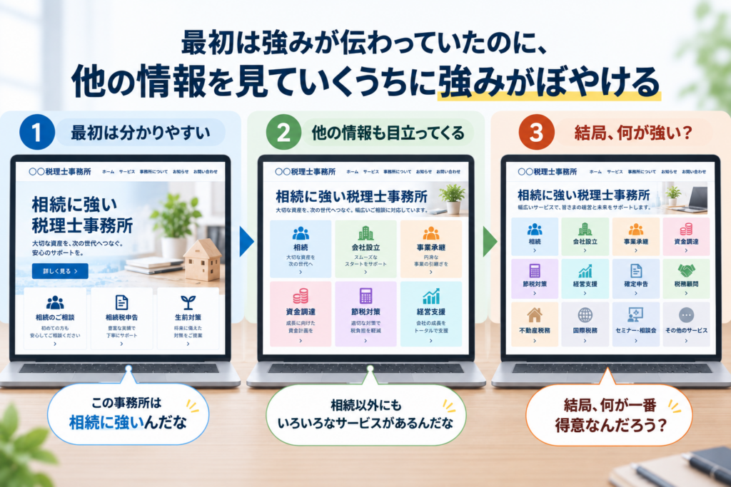 ところが、見ていくうちに最初の強みが薄れていった