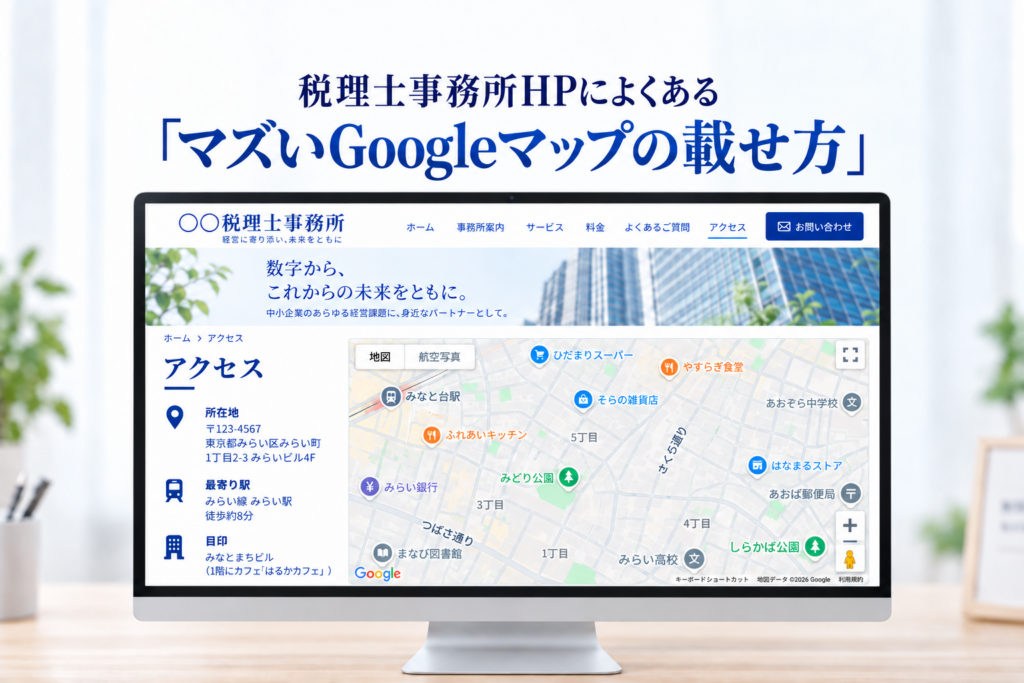 税理士事務所HPによくある「マズいGoogleマップの載せ方」