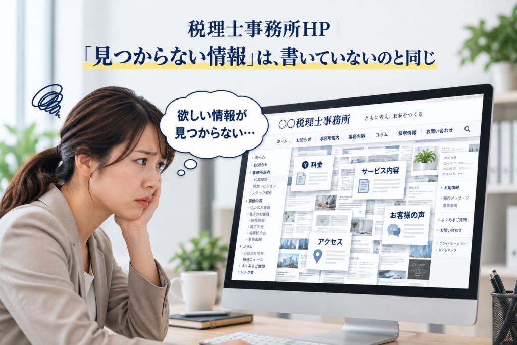税理士事務所HP「見つからない情報」は、無いのと同じ