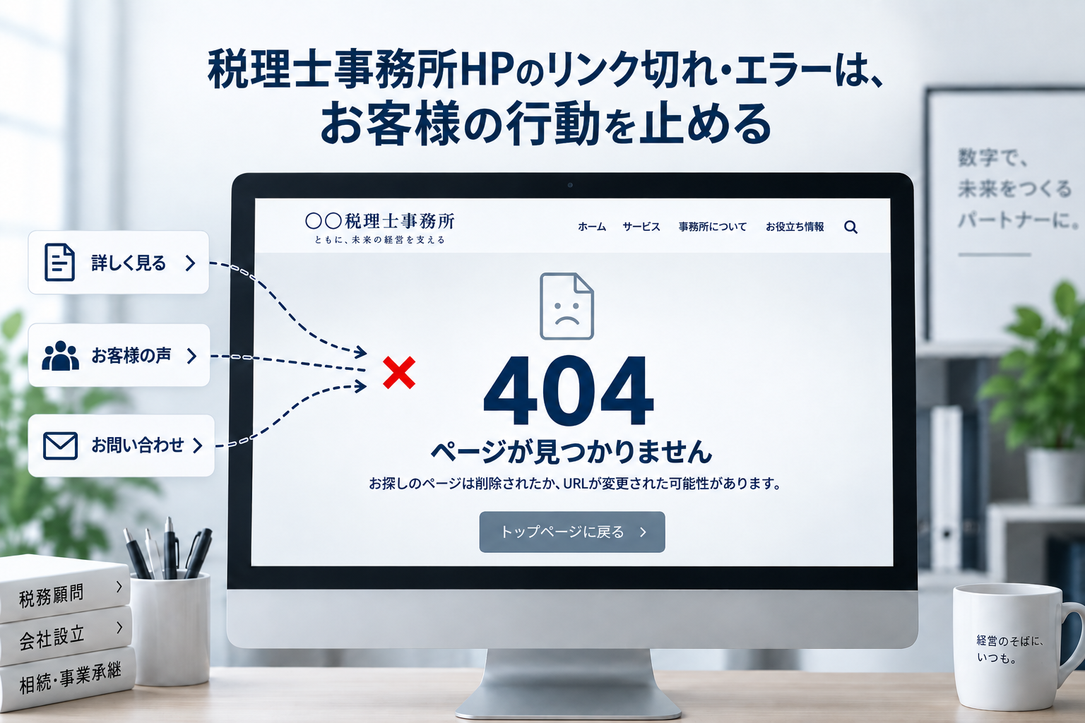 税理士事務所HPのリンク切れ・エラーは、お客様の行動を止める