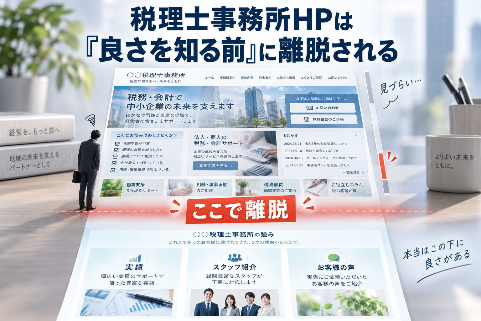 税理士事務所HPは「良さを知る前」に離脱される