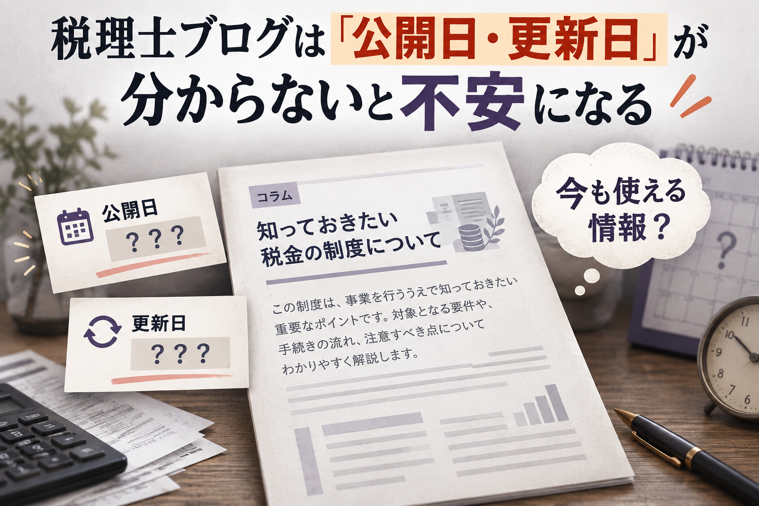 税理士ブログは「公開日・更新日」が分からないと不安になる