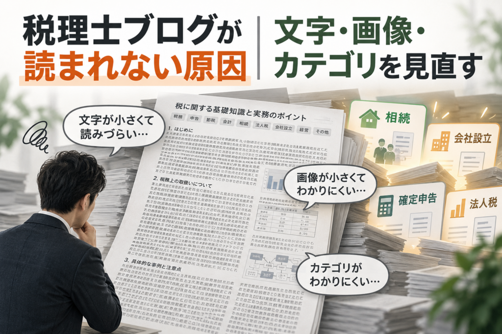 税理士ブログが読まれない原因｜文字・画像・カテゴリを見直す