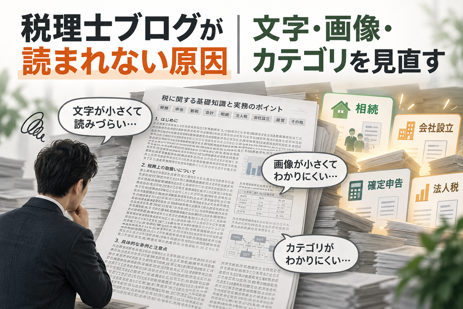 税理士ブログが読まれない原因｜文字・画像・カテゴリを見直す